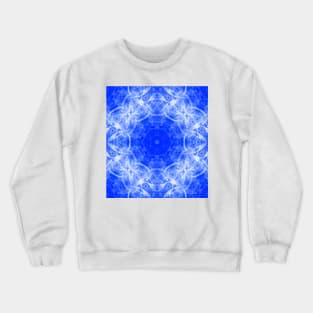 Fractal lace mandala in blue and white Crewneck Sweatshirt